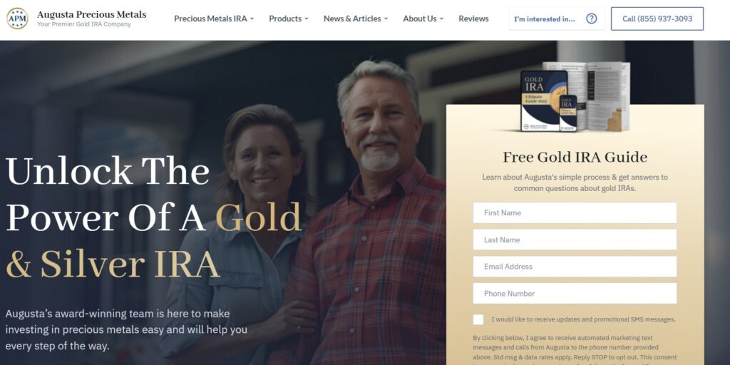 Augusta Precious metals homepage